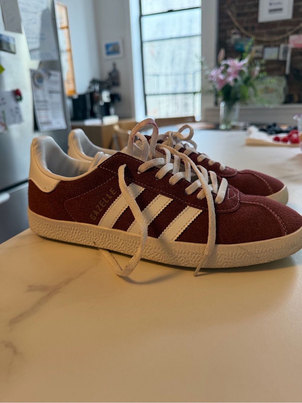 Adidas Gazelle sneakers in collegiate burgundy